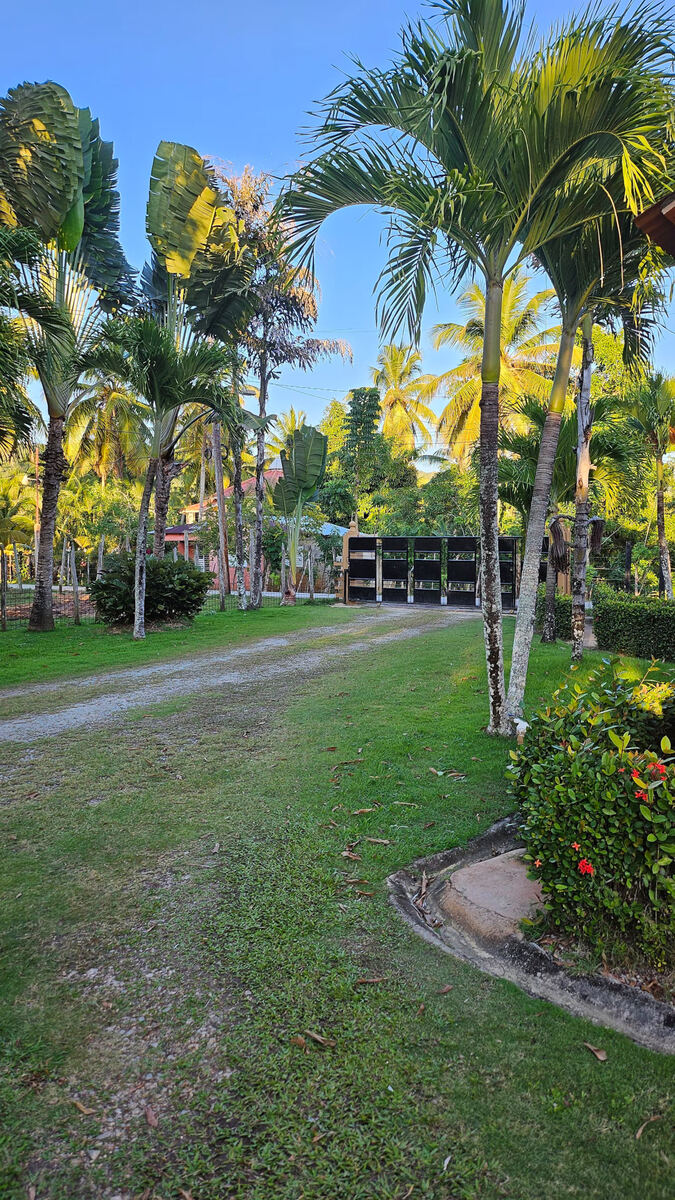 Entrada con portón de Hacienda López Espino Samaná
